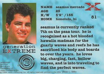 1994 Vision Generation Extreme #81 Seamus Mercado Back